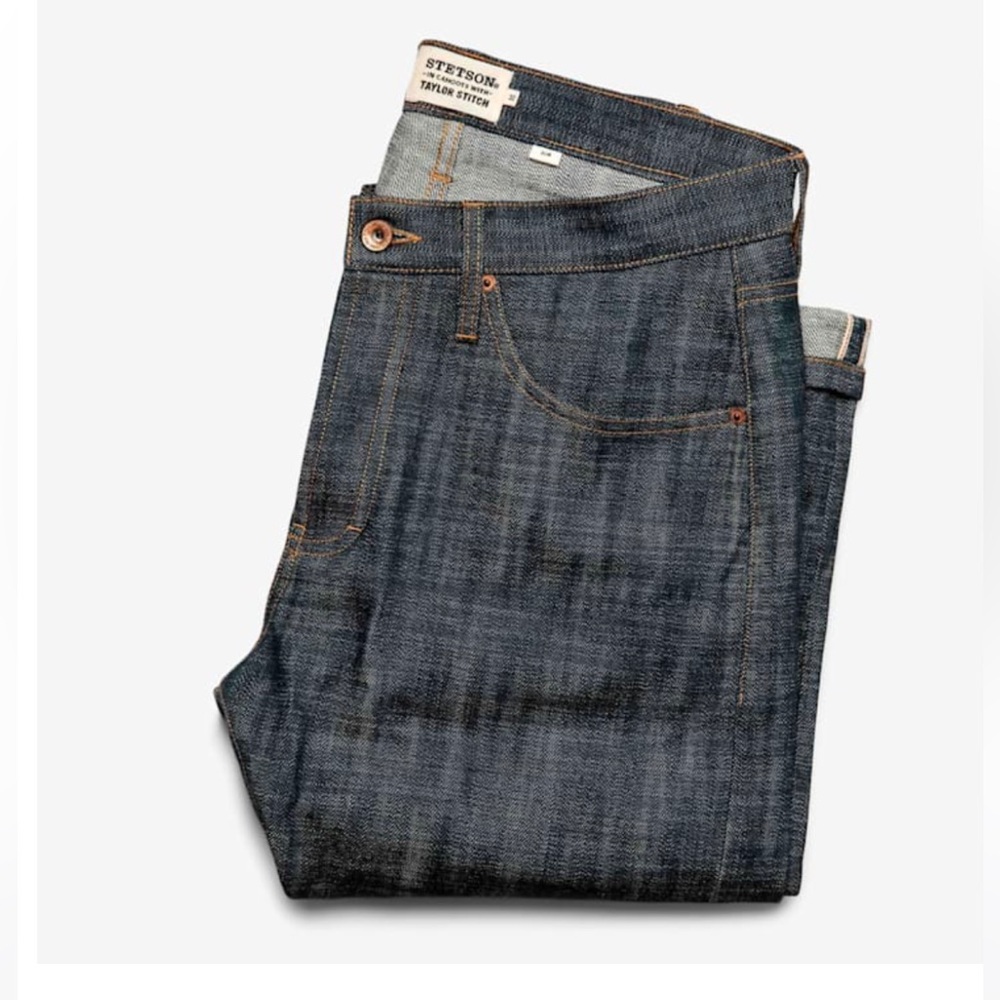 Taylor Stitch x Stetson The Slim Jean – Green Cast Selvedge. Size 34, like new.